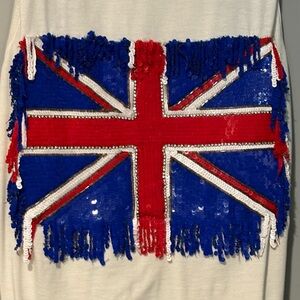 Dolce & Gabbana White Top with Red and Blue Sequin Design